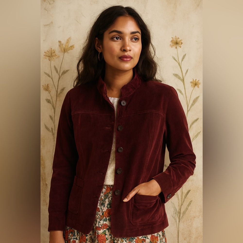Corduroy Blazer XL Burgundy Dark Academia Cottagecore Preppy Americana Retro Y2K